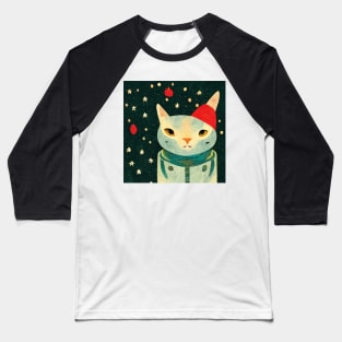 Cat enjoying christmas Baseball T-Shirt